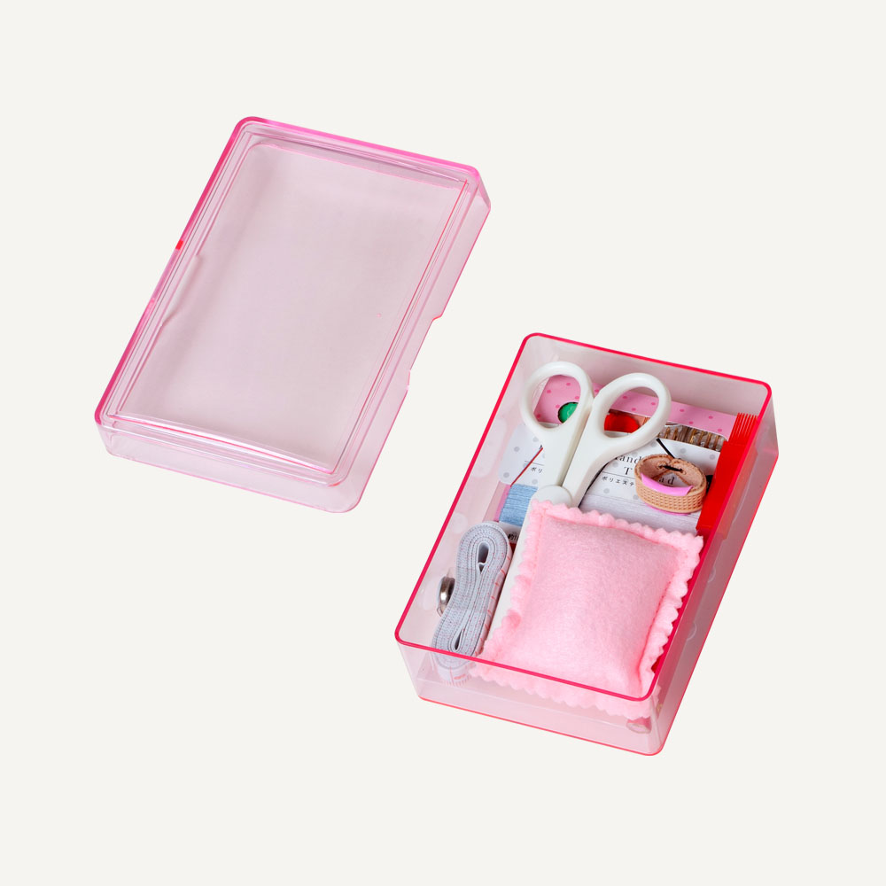 Pekky Plastic Small Handle Storage Box for Art Craft and Cosmetic (Pink) :  : Office Products